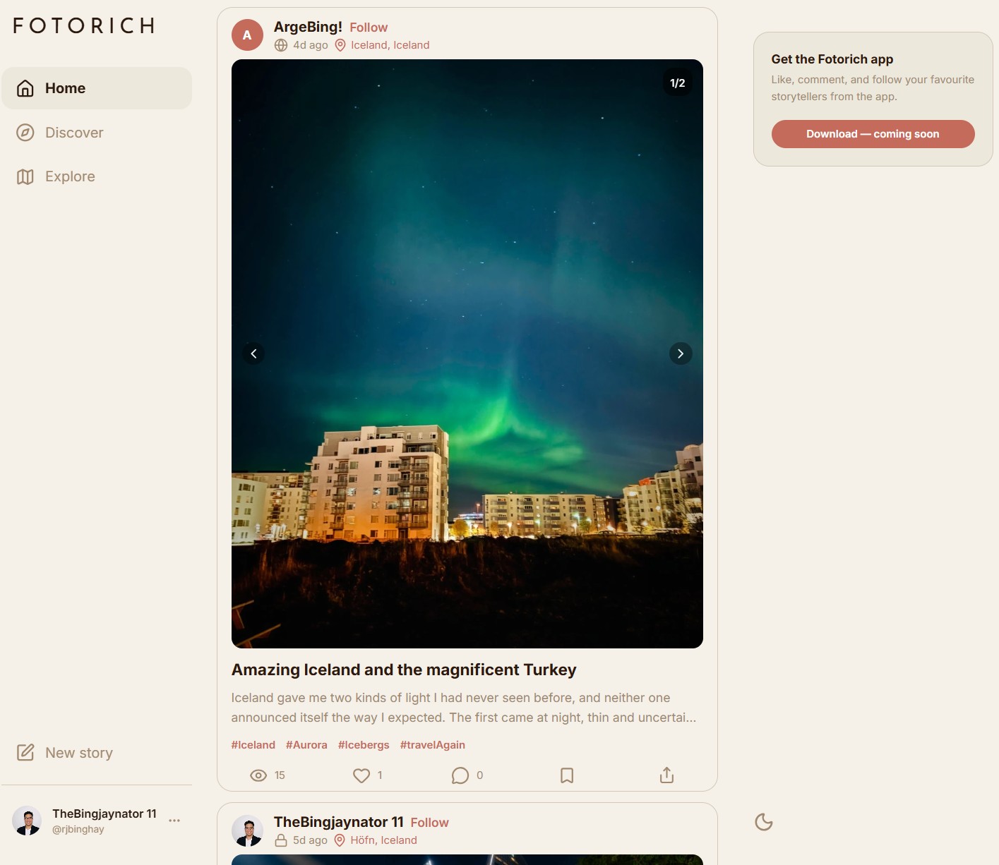 Fotorich feed on the web